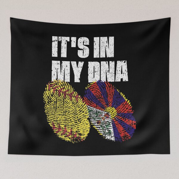 Item preview, IT'S IN MY DNA Softball - Tibet Flag Fingerprint  designed and sold by CosmoKitsch.