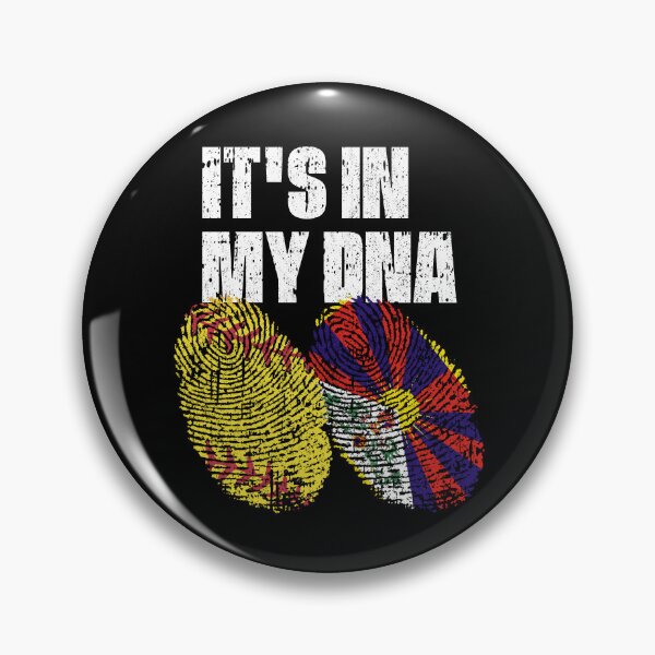 Item preview, IT'S IN MY DNA Softball - Tibet Flag Fingerprint  designed and sold by CosmoKitsch.