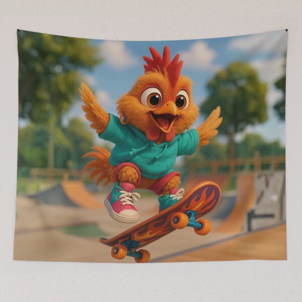 Item preview, Skater Phoenix Chicken designed and sold by Sillytoe.
