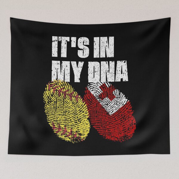 Item preview, IT'S IN MY DNA Softball - Tonga Flag Fingerprint  designed and sold by CosmoKitsch.