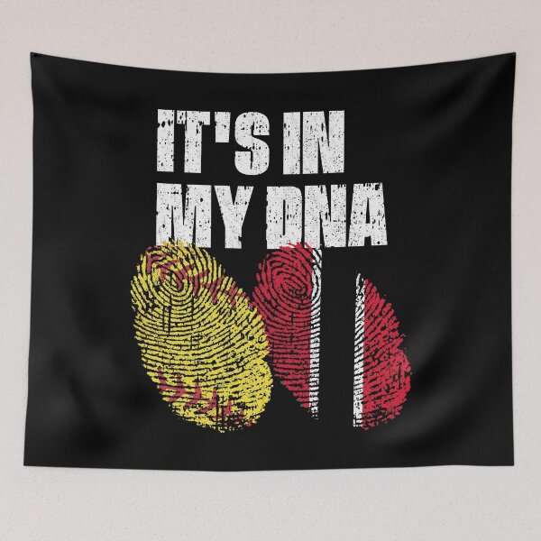 Item preview, IT'S IN MY DNA Softball - Trinidad and Tobago Flag Fingerprint  designed and sold by CosmoKitsch.