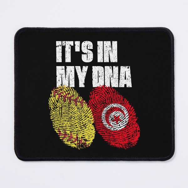 Item preview, IT'S IN MY DNA Softball - Tunisia Flag Fingerprint designed and sold by CosmoKitsch.