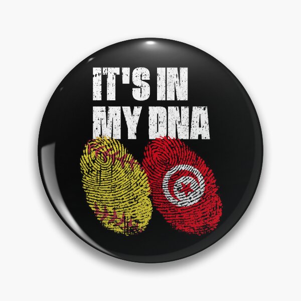 Item preview, IT'S IN MY DNA Softball - Tunisia Flag Fingerprint  designed and sold by CosmoKitsch.