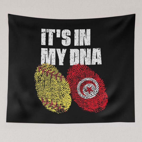 Item preview, IT'S IN MY DNA Softball - Tunisia Flag Fingerprint  designed and sold by CosmoKitsch.
