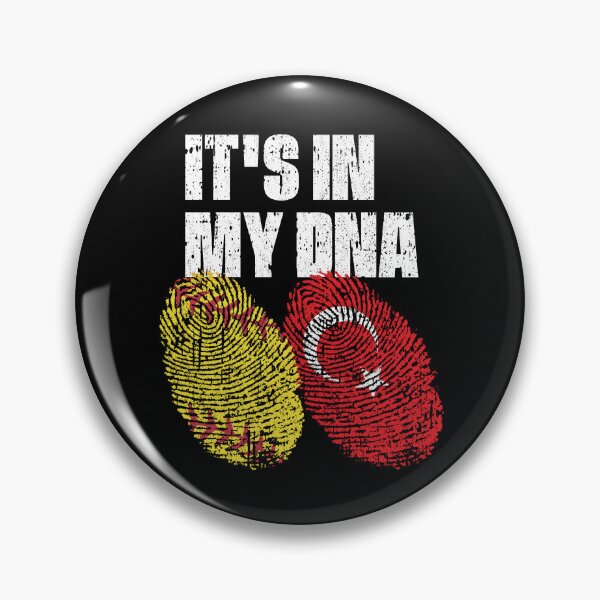 Item preview, IT'S IN MY DNA Softball - Turkey Flag Fingerprint  designed and sold by CosmoKitsch.