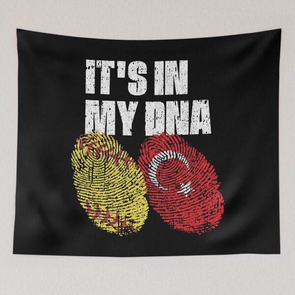 Item preview, IT'S IN MY DNA Softball - Turkey Flag Fingerprint  designed and sold by CosmoKitsch.