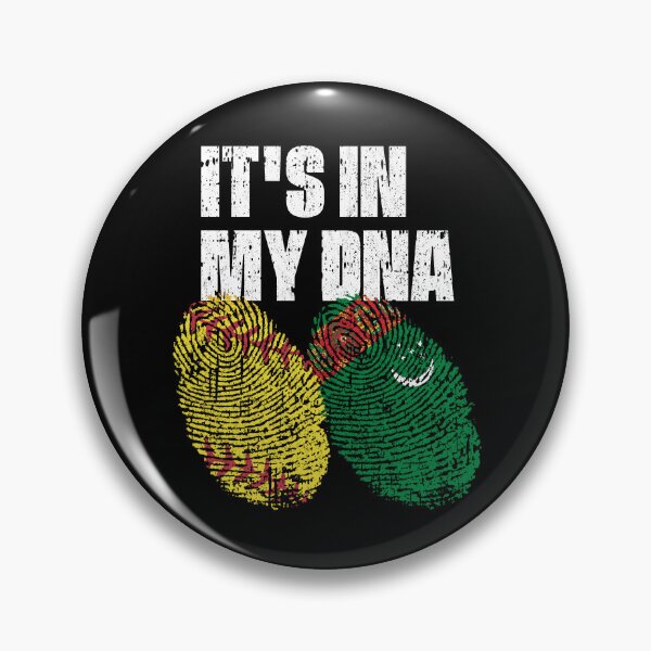 Item preview, IT'S IN MY DNA Softball - Turkmenistan Flag Fingerprint  designed and sold by CosmoKitsch.