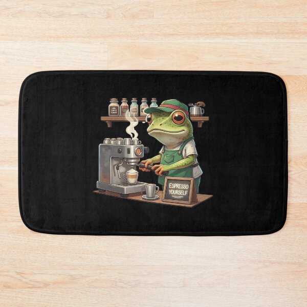 Item preview, Funny Frog Barista Espresso Yourself Coffee Art designed and sold by Silent Watch Threads..