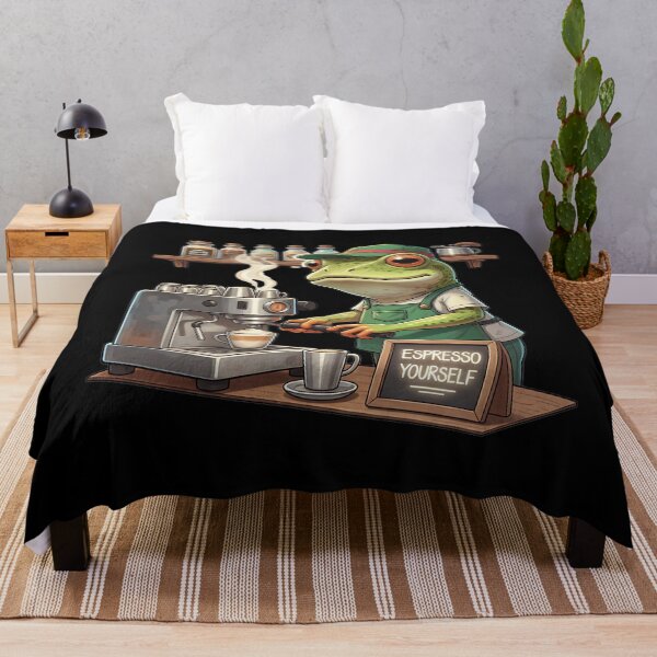 Item preview, Funny Frog Barista Espresso Yourself Coffee Art designed and sold by Silent Watch Threads..