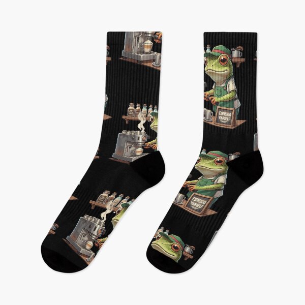 Item preview, Funny Frog Barista Espresso Yourself Coffee Art designed and sold by Silent Watch Threads..