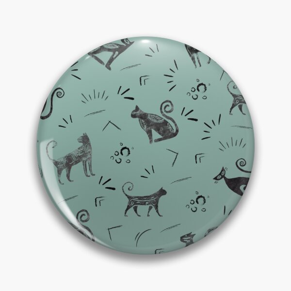 Item preview, Cave Art Cats on Light Gray Turquoise designed and sold by KSimpson838.