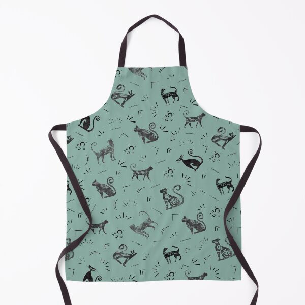 Item preview, Cave Art Cats on Light Gray Turquoise designed and sold by KSimpson838.