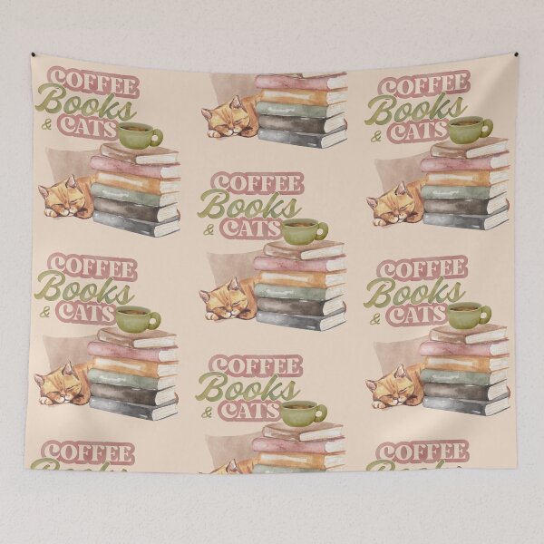 Item preview, Coffee, Books & Cats designed and sold by Teacher-Toast.