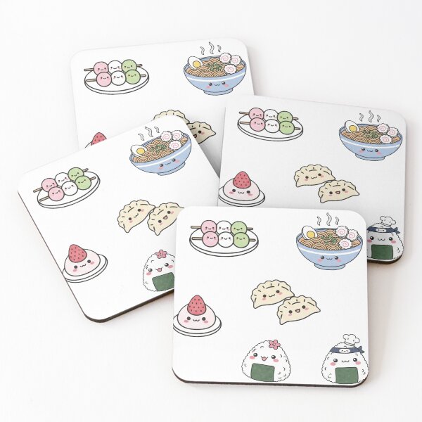 Item preview, Cute Japanese Food Collection - Kawaii Ramen Dango Gyoza Onigiri Mochi Design designed and sold by Greemo03.