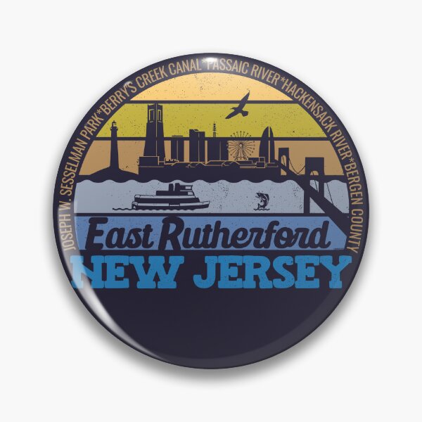 Item preview, East Rutherford New Jersey Sunset Retro Vintage Local Pride Logo designed and sold by CRHPOD20.