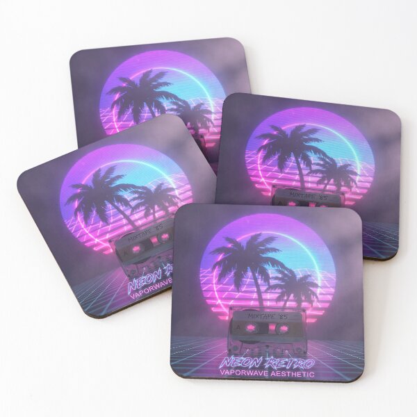 Item preview, Neon Retro Vaporwave Sunset Painting designed and sold by BrickByDream.
