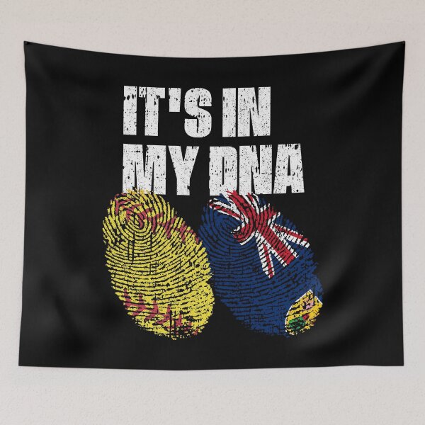 Item preview, IT'S IN MY DNA Softball - Turks and Caicos Islands Flag Fingerprint  designed and sold by CosmoKitsch.