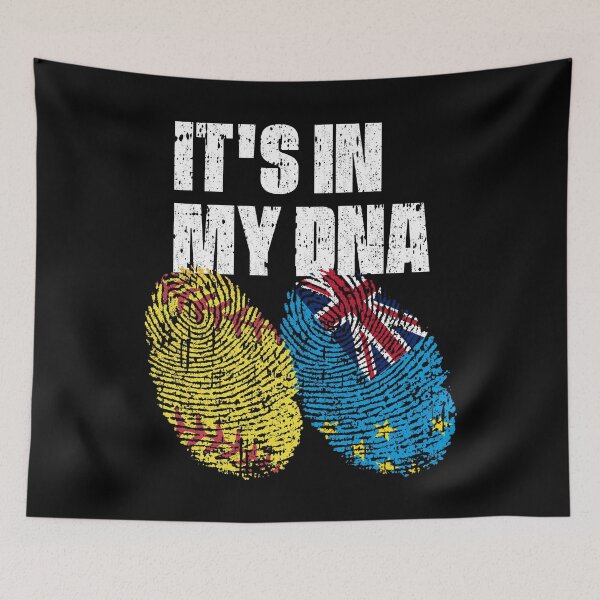 Item preview, IT'S IN MY DNA Softball - Tuvalu Flag Fingerprint  designed and sold by CosmoKitsch.