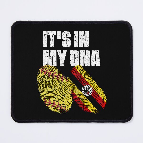 Item preview, IT'S IN MY DNA Softball - Uganda Flag Fingerprint designed and sold by CosmoKitsch.