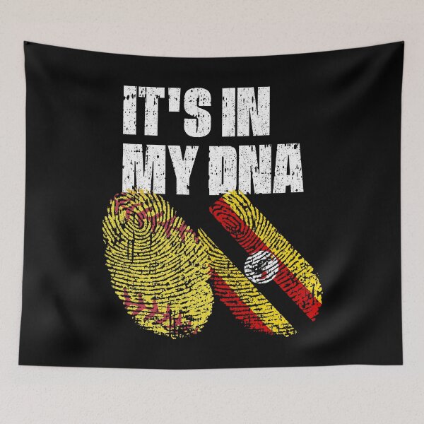 Item preview, IT'S IN MY DNA Softball - Uganda Flag Fingerprint  designed and sold by CosmoKitsch.