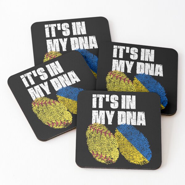 Item preview, IT'S IN MY DNA Softball - Ukraine Flag Fingerprint  designed and sold by CosmoKitsch.