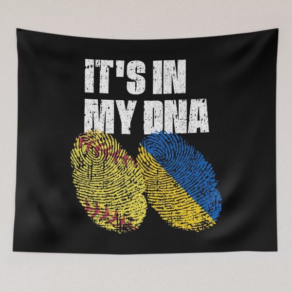 Item preview, IT'S IN MY DNA Softball - Ukraine Flag Fingerprint  designed and sold by CosmoKitsch.