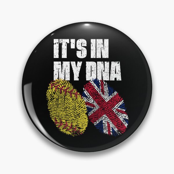 Item preview, IT'S IN MY DNA Softball - United Kingdom Flag Fingerprint  designed and sold by CosmoKitsch.