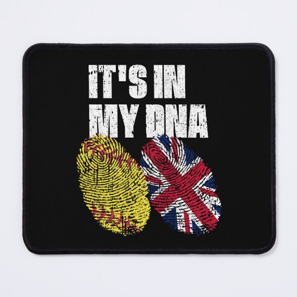 Item preview, IT'S IN MY DNA Softball - United Kingdom Flag Fingerprint designed and sold by CosmoKitsch.