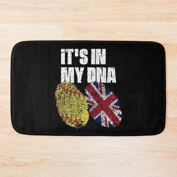 Item preview, IT'S IN MY DNA Softball - United Kingdom Flag Fingerprint  designed and sold by CosmoKitsch.