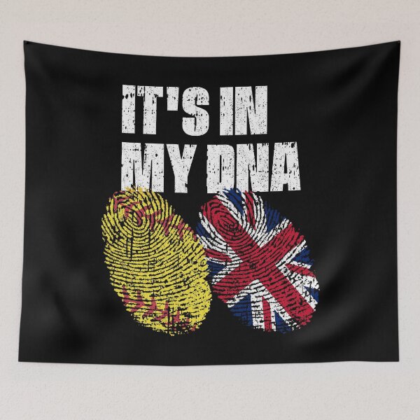 Item preview, IT'S IN MY DNA Softball - United Kingdom Flag Fingerprint  designed and sold by CosmoKitsch.