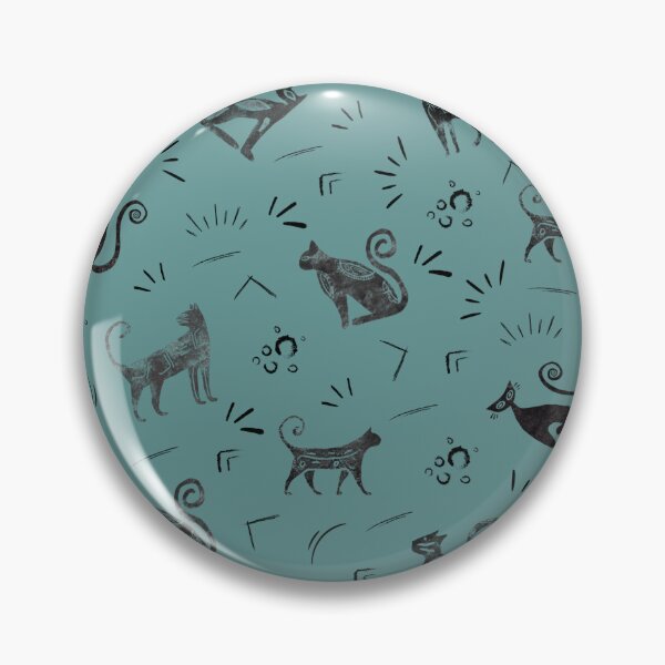 Item preview, Cave Art Cats on Gray Cyan designed and sold by KSimpson838.
