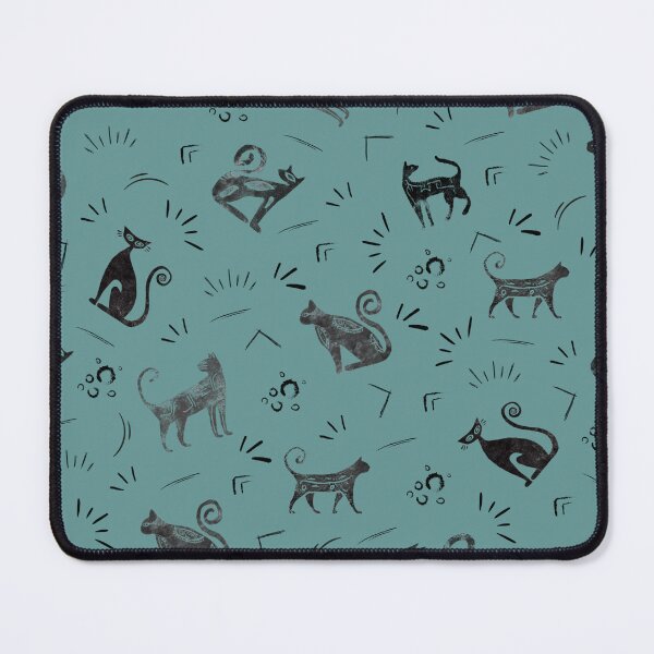 Item preview, Cave Art Cats on Gray Cyan designed and sold by KSimpson838.