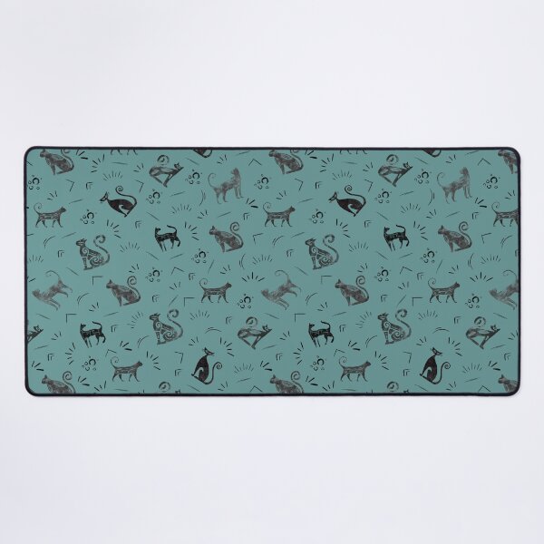 Item preview, Cave Art Cats on Gray Cyan designed and sold by KSimpson838.