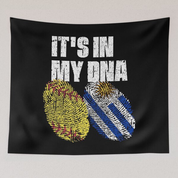 Item preview, IT'S IN MY DNA Softball - Uruguay Flag Fingerprint  designed and sold by CosmoKitsch.