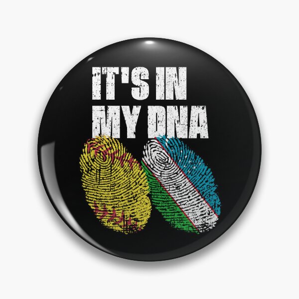 Item preview, IT'S IN MY DNA Softball - Uzbekistan Flag Fingerprint  designed and sold by CosmoKitsch.