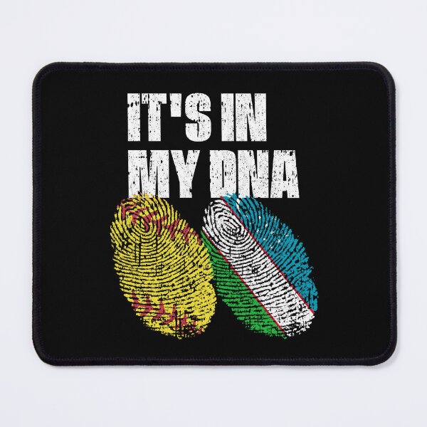 Item preview, IT'S IN MY DNA Softball - Uzbekistan Flag Fingerprint  designed and sold by CosmoKitsch.
