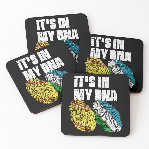 Item preview, IT'S IN MY DNA Softball - Uzbekistan Flag Fingerprint  designed and sold by CosmoKitsch.