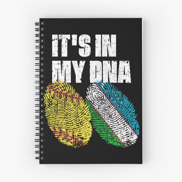 Item preview, IT'S IN MY DNA Softball - Uzbekistan Flag Fingerprint  designed and sold by CosmoKitsch.