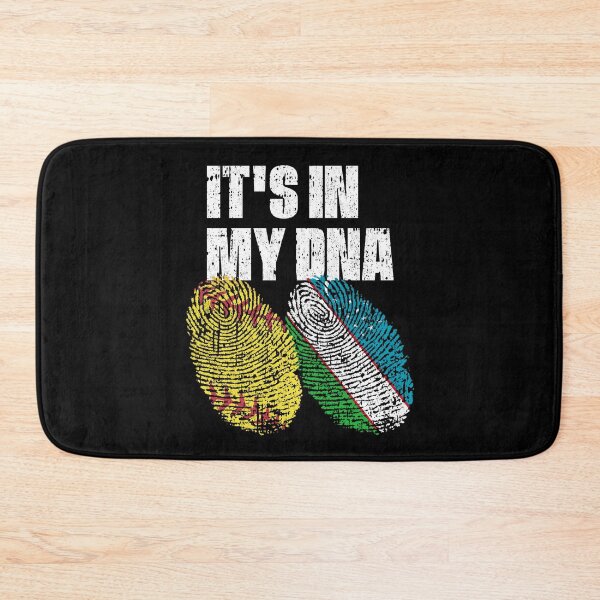 Item preview, IT'S IN MY DNA Softball - Uzbekistan Flag Fingerprint designed and sold by CosmoKitsch.
