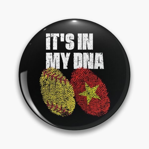 Item preview, IT'S IN MY DNA Softball - Vietnam Flag Fingerprint  designed and sold by CosmoKitsch.