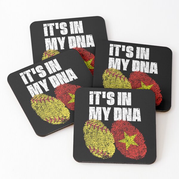 Item preview, IT'S IN MY DNA Softball - Vietnam Flag Fingerprint  designed and sold by CosmoKitsch.