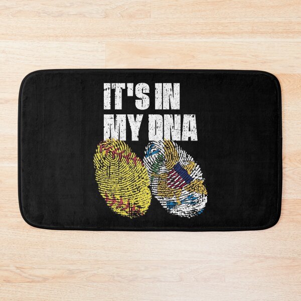 Item preview, IT'S IN MY DNA Softball - Virgin Islands Flag Fingerprint  designed and sold by CosmoKitsch.