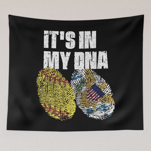 Item preview, IT'S IN MY DNA Softball - Virgin Islands Flag Fingerprint  designed and sold by CosmoKitsch.