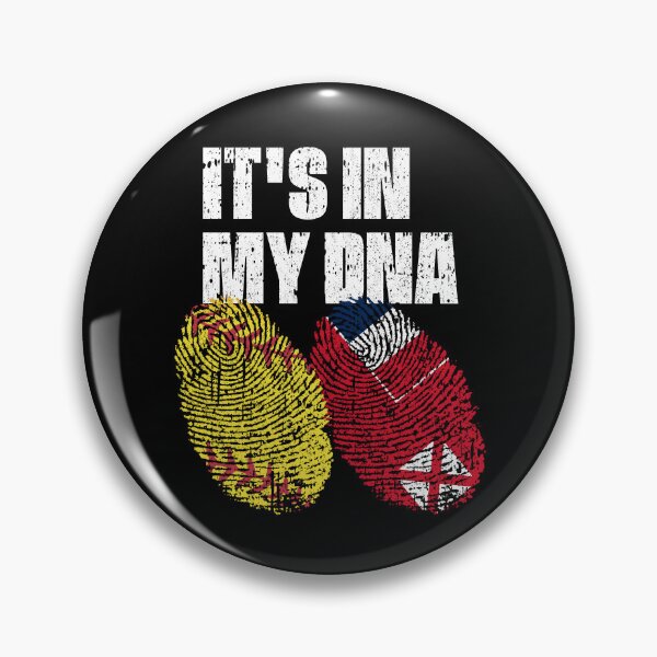 Item preview, IT'S IN MY DNA Softball - Wallis and Futuna Flag Fingerprint  designed and sold by CosmoKitsch.