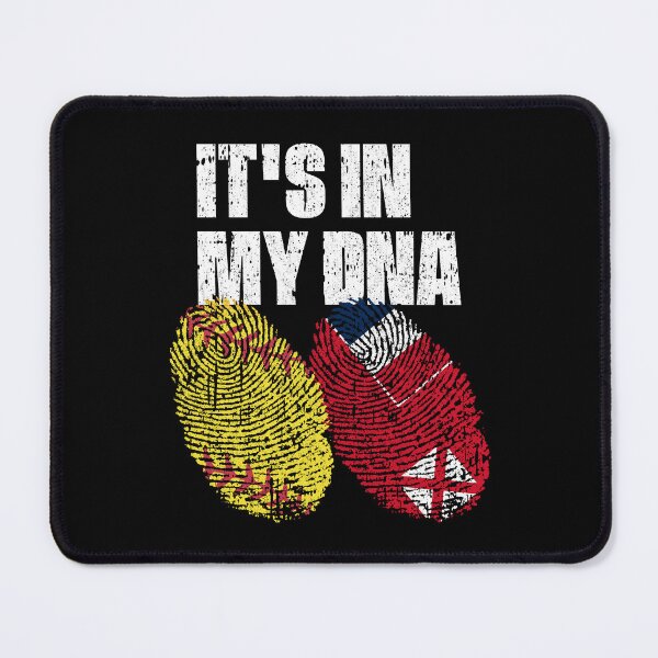Item preview, IT'S IN MY DNA Softball - Wallis and Futuna Flag Fingerprint designed and sold by CosmoKitsch.
