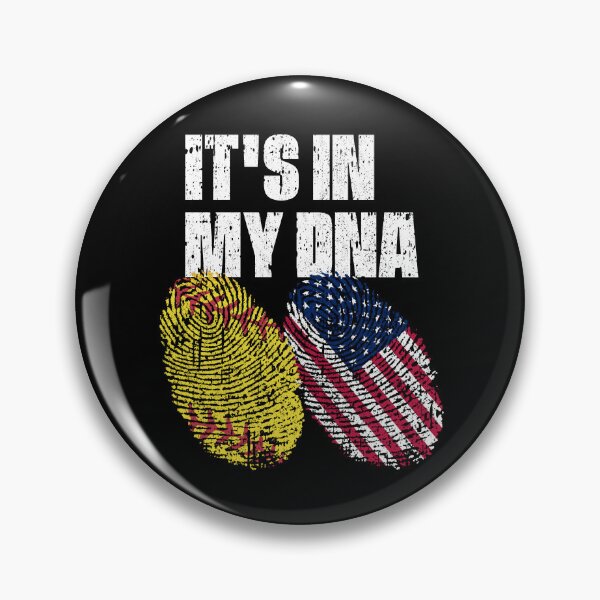 Item preview, IT'S IN MY DNA Softball - United States Flag Fingerprint  designed and sold by CosmoKitsch.