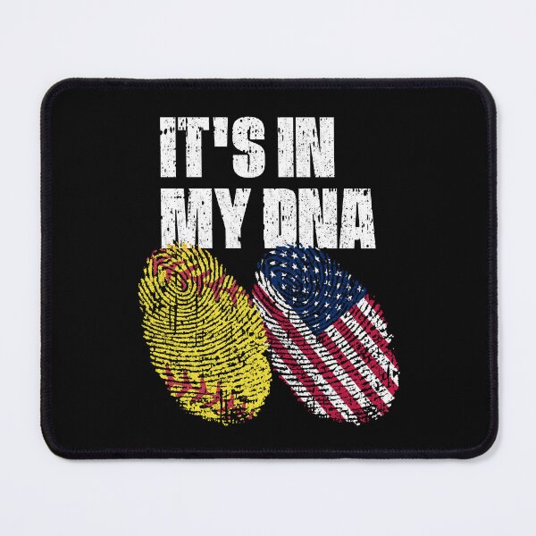 Item preview, IT'S IN MY DNA Softball - United States Flag Fingerprint designed and sold by CosmoKitsch.