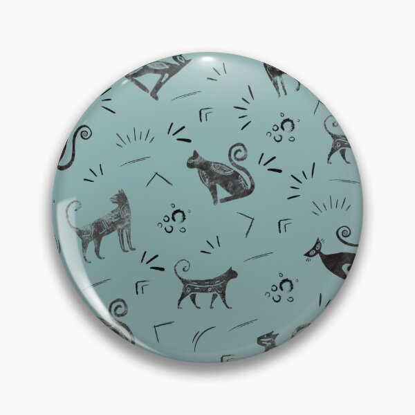 Item preview, Cave Art Cats on Light Gray Cyan designed and sold by KSimpson838.