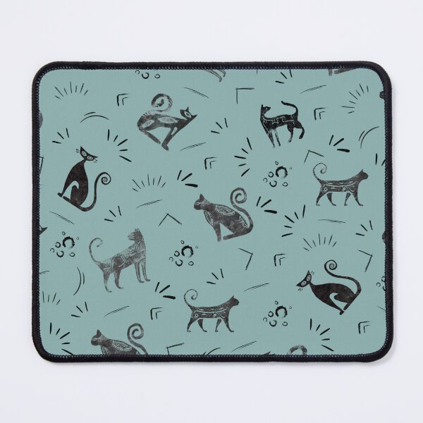 Item preview, Cave Art Cats on Light Gray Cyan designed and sold by KSimpson838.