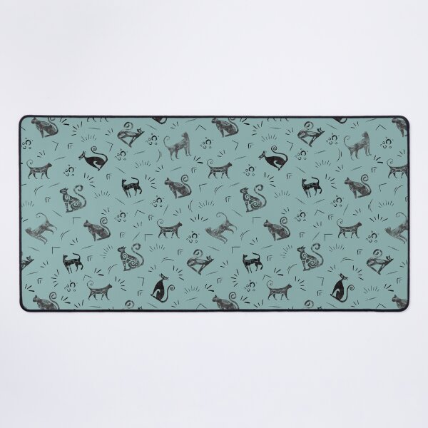 Item preview, Cave Art Cats on Light Gray Cyan designed and sold by KSimpson838.